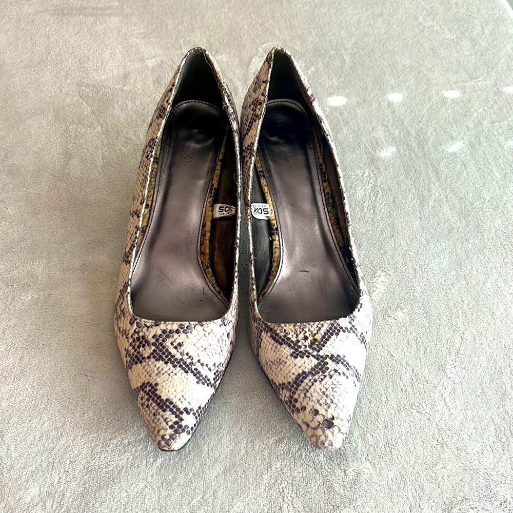 Snake print heels